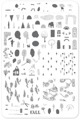 Whimsical Fall (CjS-137)  - Clear Jelly Stamping Plate